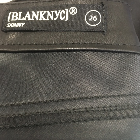 Blank NYC Black Lace Up Faux Leather Skinny Pants 26 - Picture 5 of 8